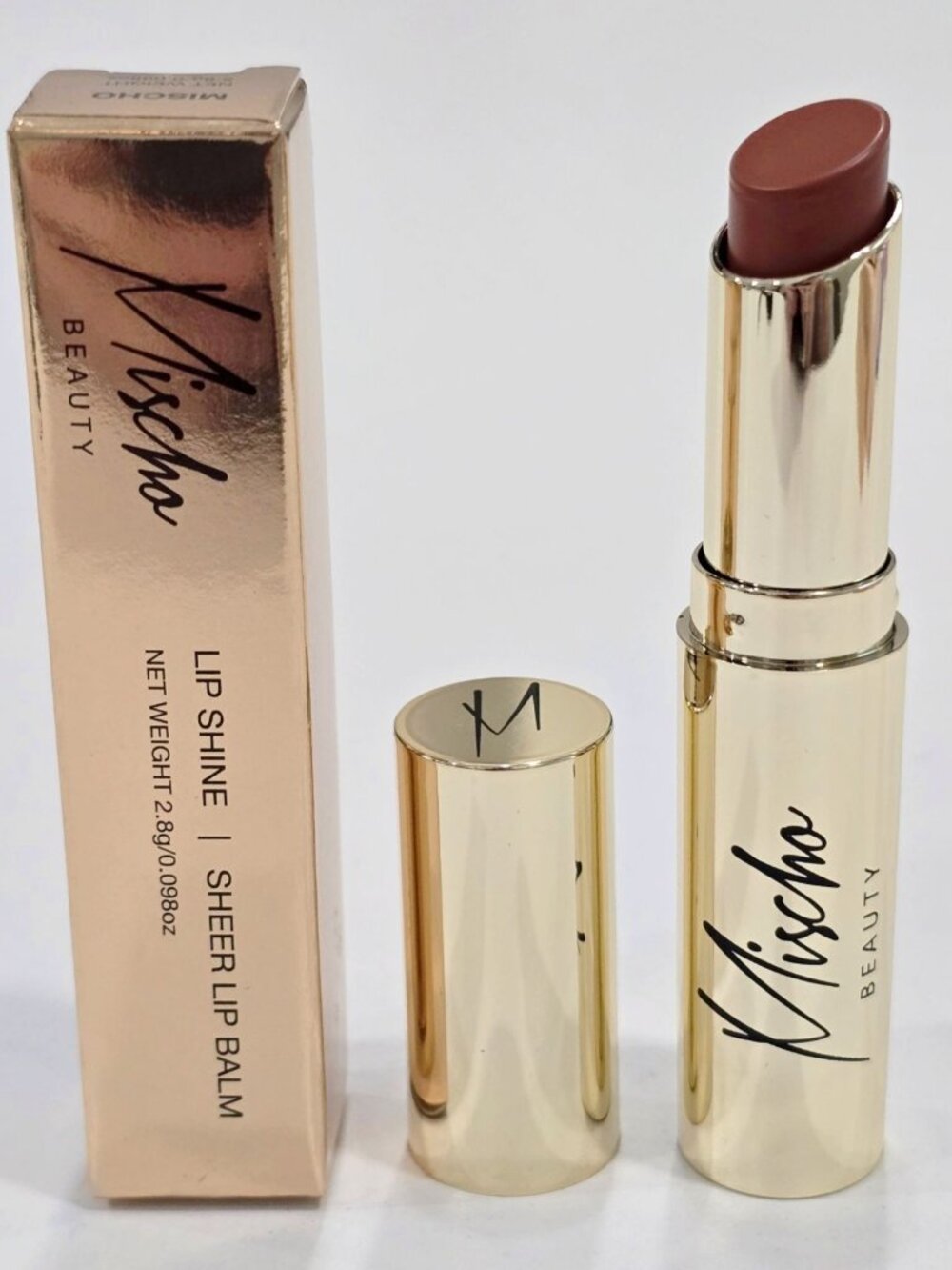 Mischo Beauty ✦ Lip Shine Balm ✦ Nude Brown Sheer Finish 2.8g Hydrating Glossy - Picture 2 of 8